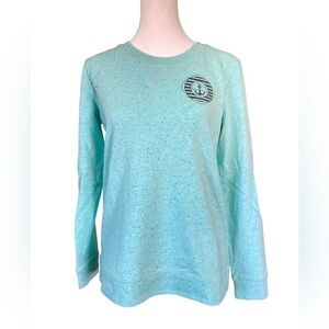 Talbots Blue/Mint Textured Graphic Sweatshirt‎ (Size XS)
